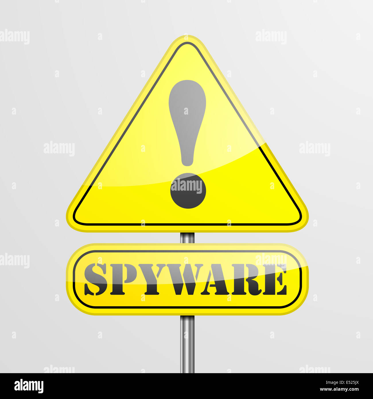 Cartello stradale Spyware Foto Stock