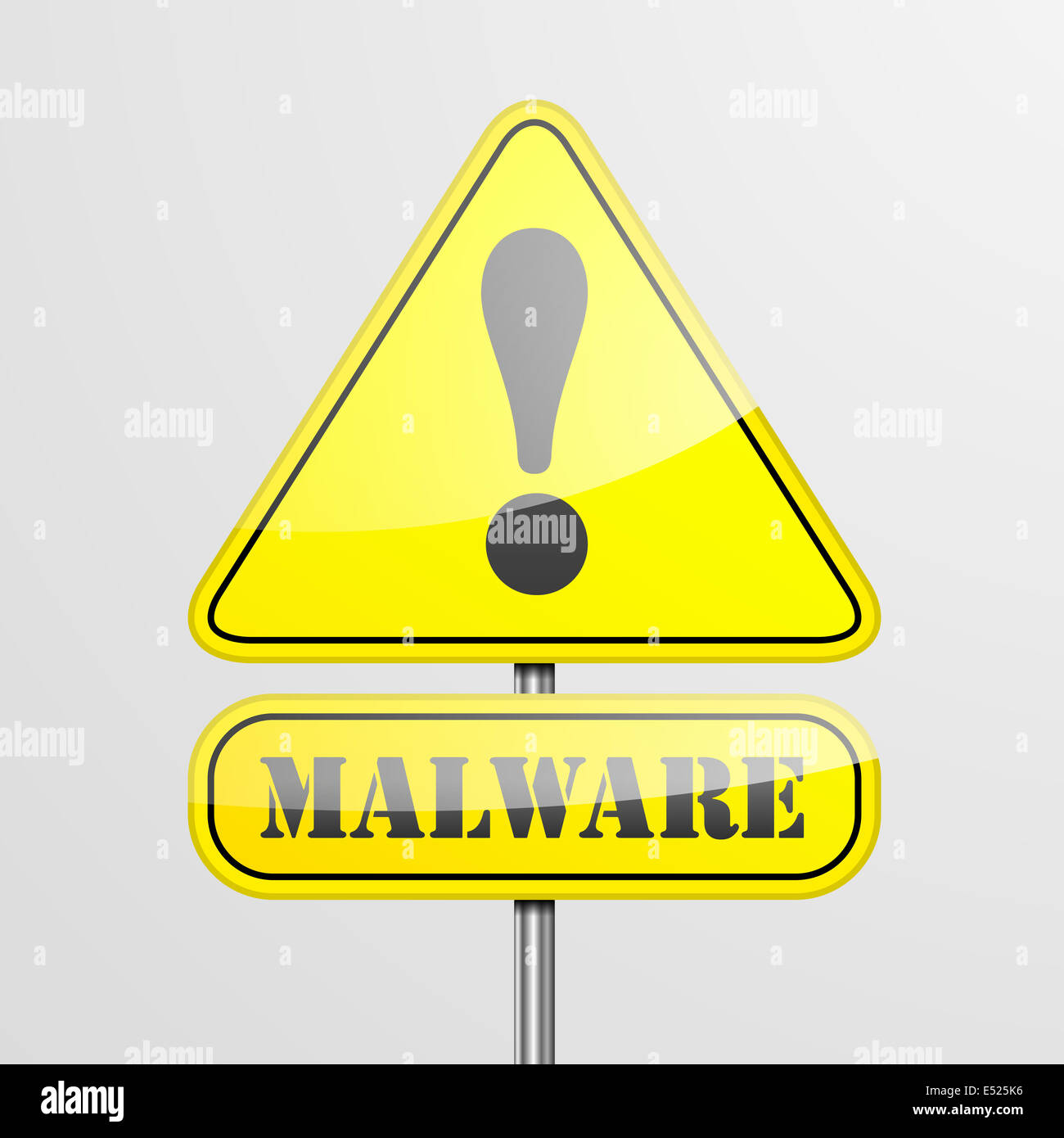 Cartello stradale malware Foto Stock