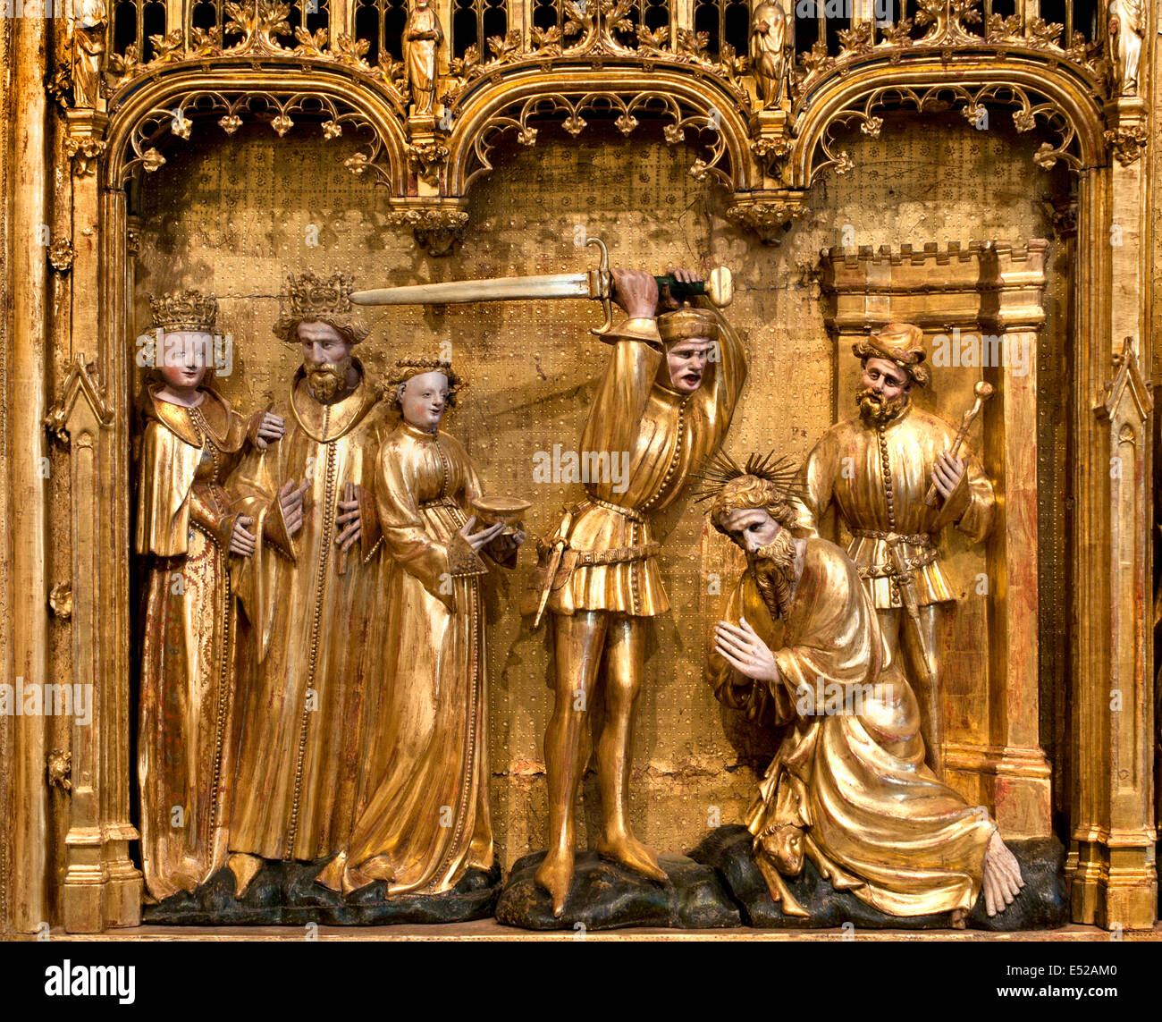 Altare dei santi e dei martiri 1390 Dijon Museo di Arte Borgogna scultori Jacques de Baerze e Melchior Broederlam Fiammingo Foto Stock