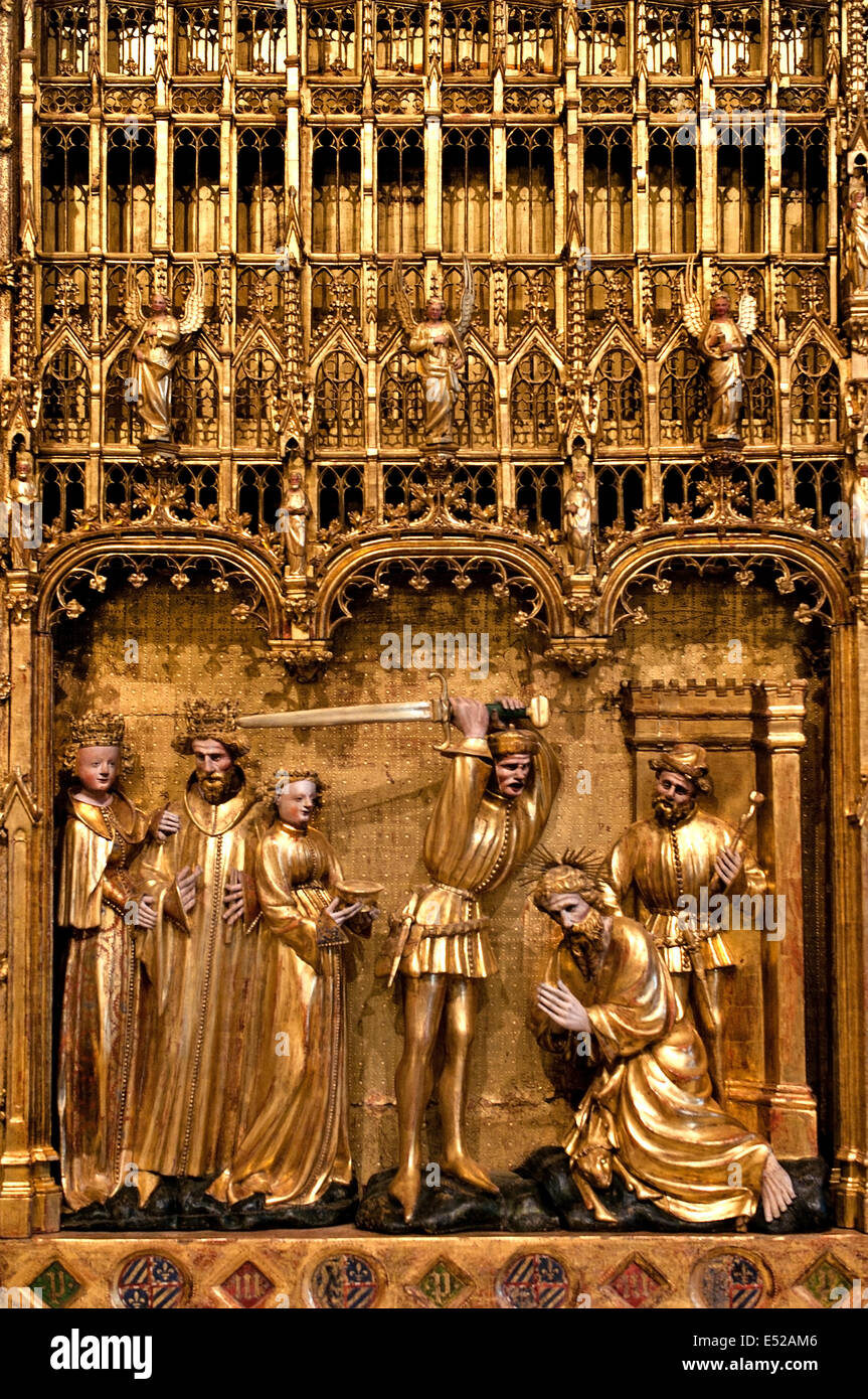 Altare dei santi e dei martiri 1390 Dijon Museo di Arte Borgogna scultori Jacques de Baerze e Melchior Broederlam Fiammingo Foto Stock