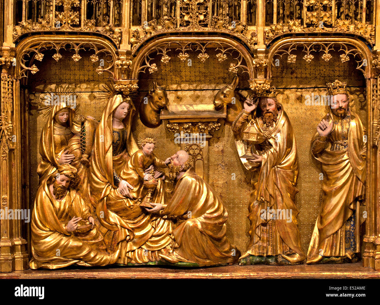 Altare dei santi e dei martiri 1390 Dijon Museo di Arte Borgogna scultori Jacques de Baerze e Melchior Broederlam Fiammingo Foto Stock