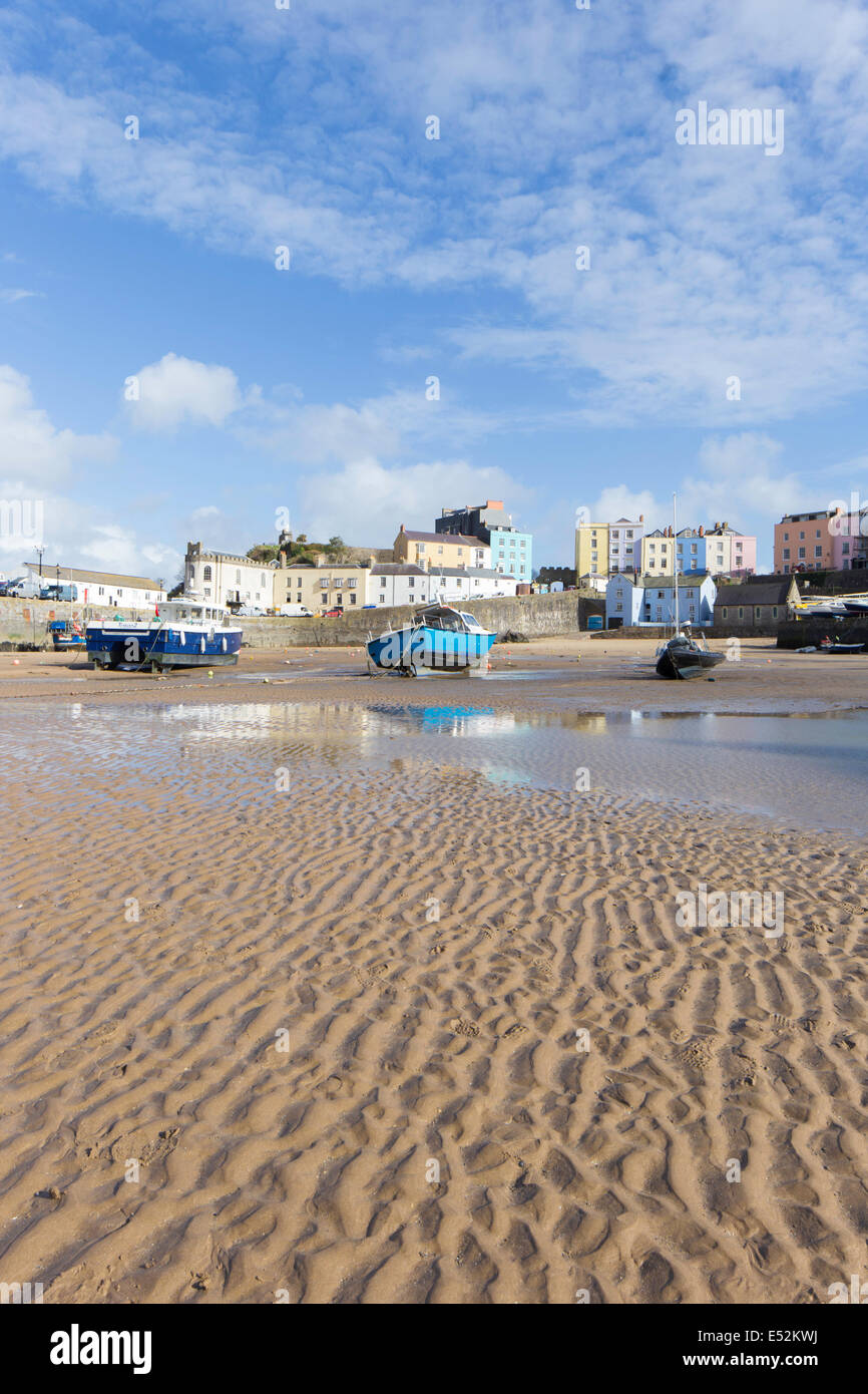 Il Pembrokeshire città costiera di Tenby, nel Galles del Sud. Regno Unito Foto Stock