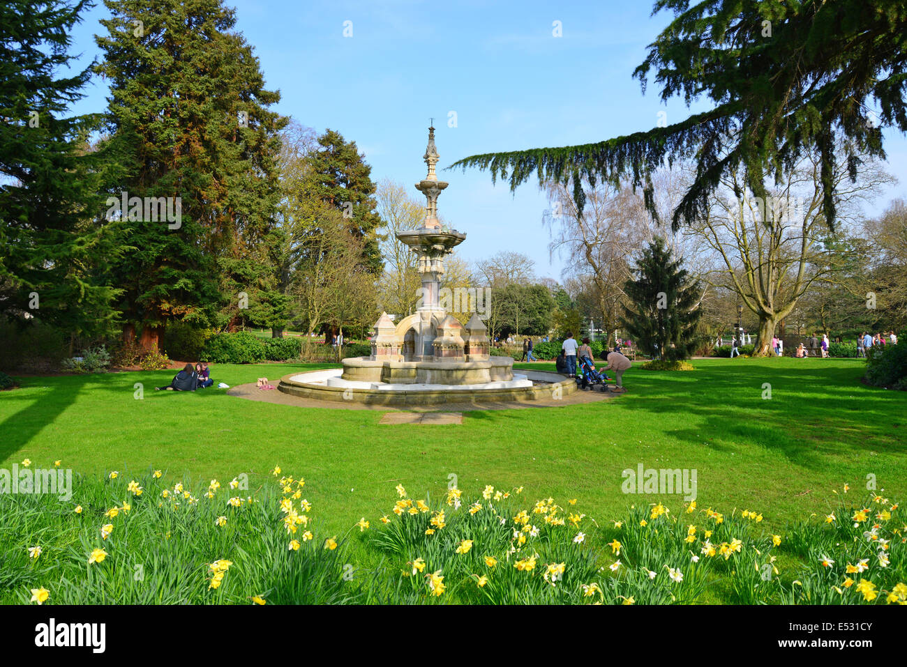 Hitchman Fontana in Jephson Gardens, Royal Leamington Spa Warwickshire, Inghilterra, Regno Unito Foto Stock