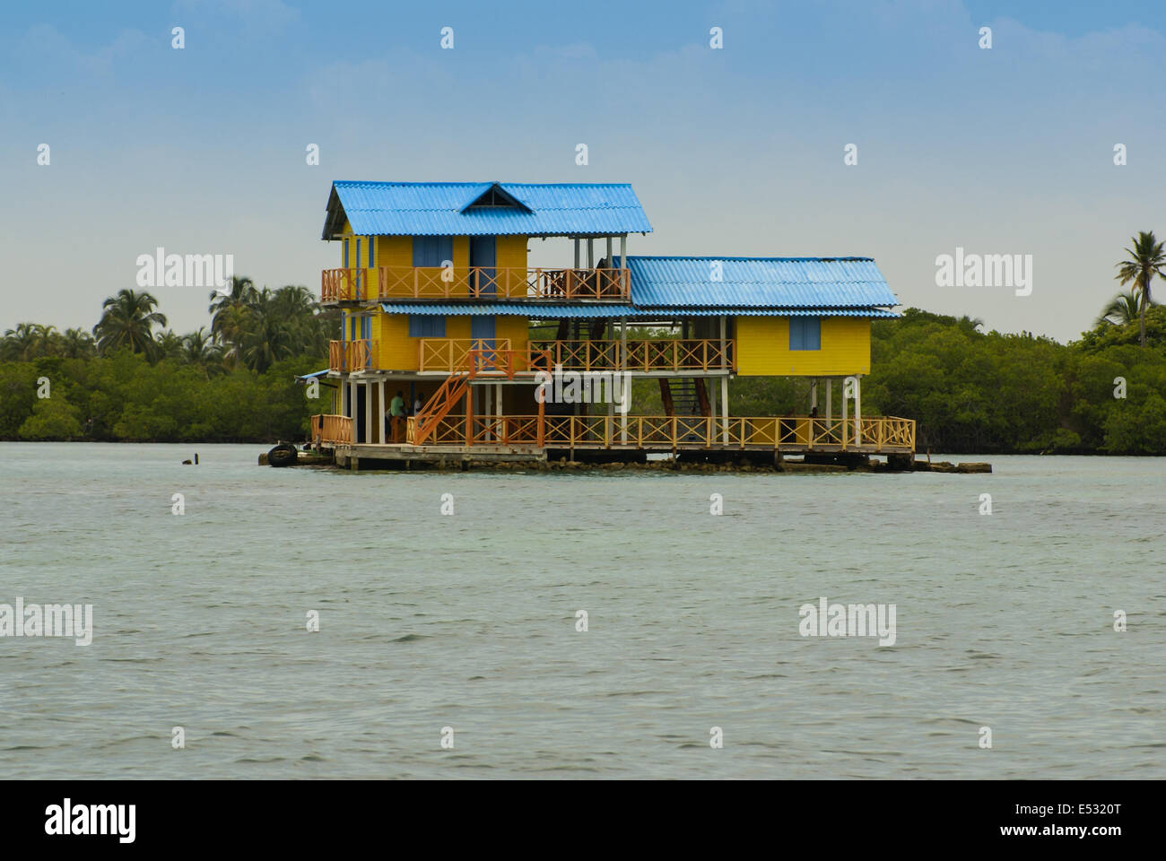 Una piccola isola nell'arcipelago dei Caraibi san Bernardo vicino Tolu, Colombia Foto Stock