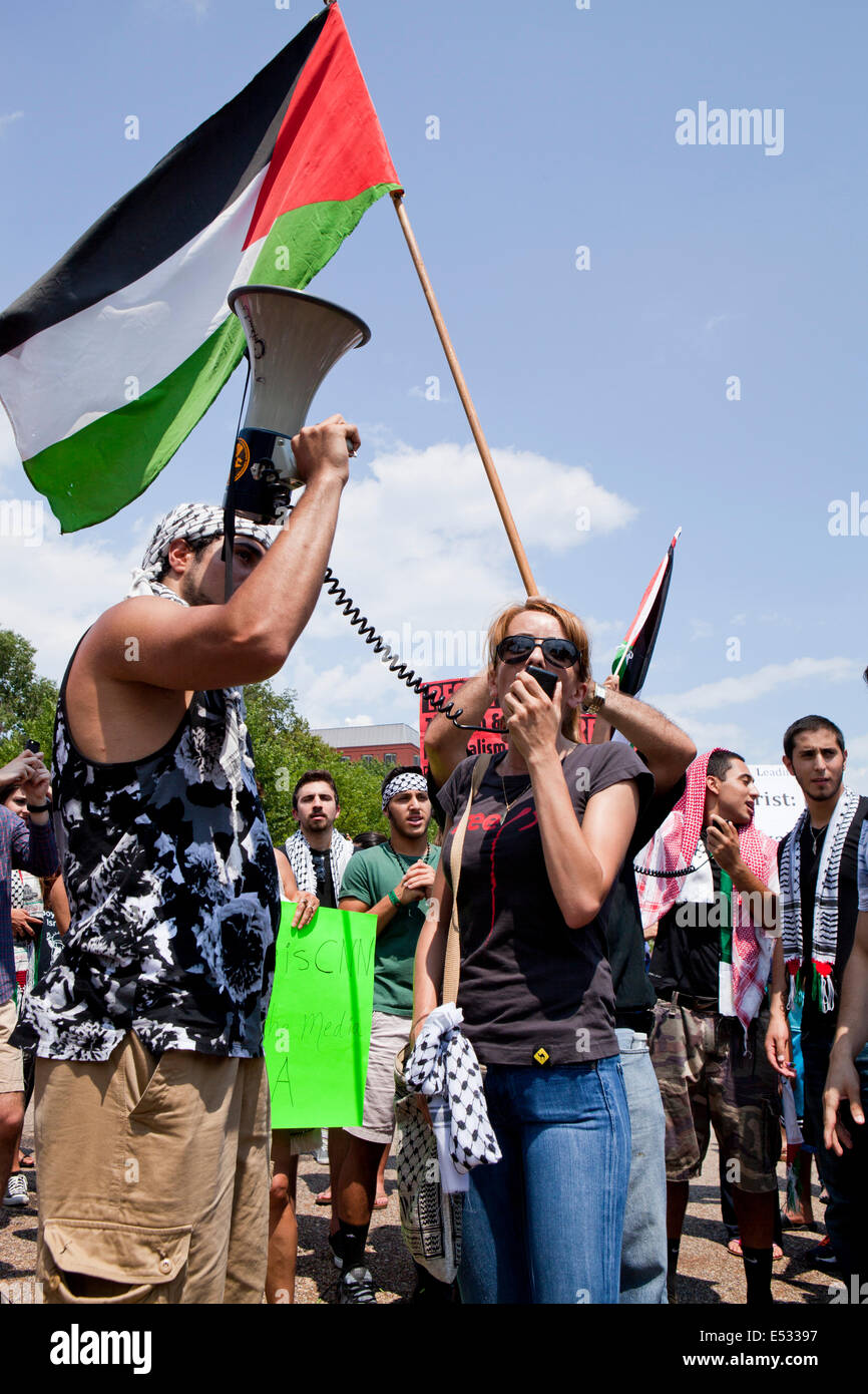 Palestinian-Americans si riuniscono di fronte alla Casa Bianca a sollecitare più azione contro Israele da Obama - Washington DC, Stati Uniti d'America Foto Stock