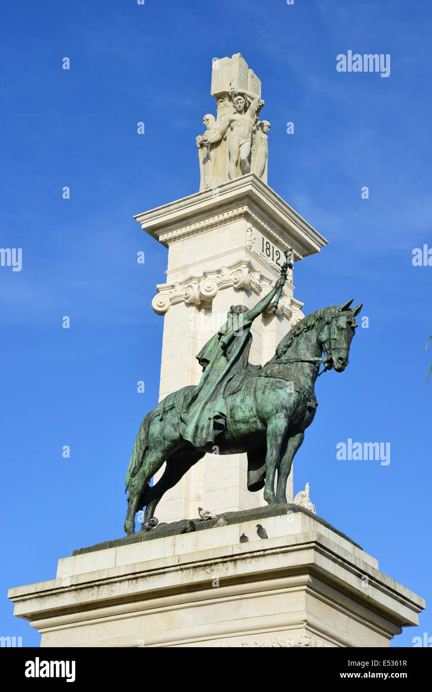 Monumento alla Costituzione del 1812, Plaza de Espana, Cádiz, Provincia di Cadice, Andalusia, il Regno di Spagna Foto Stock