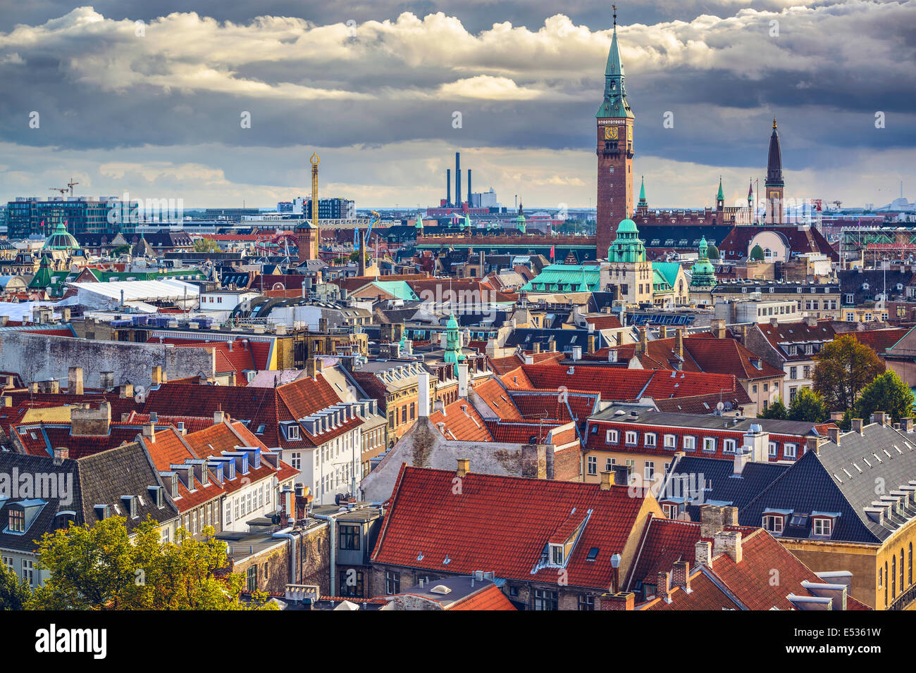 Copenhagen, Danimarca vecchio lo skyline della citta'. Foto Stock