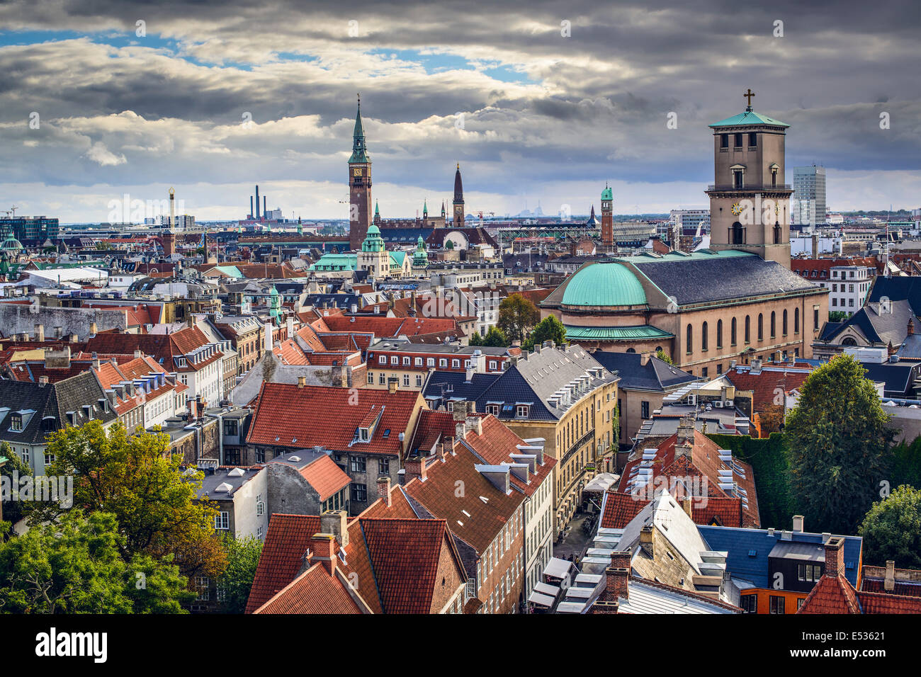 Copenhagen, Danimarca vecchio lo skyline della citta'. Foto Stock