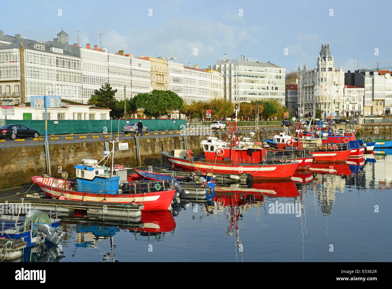 La vista del porto, A Coruña, una provincia di La Coruña, Galizia, il Regno di Spagna Foto Stock