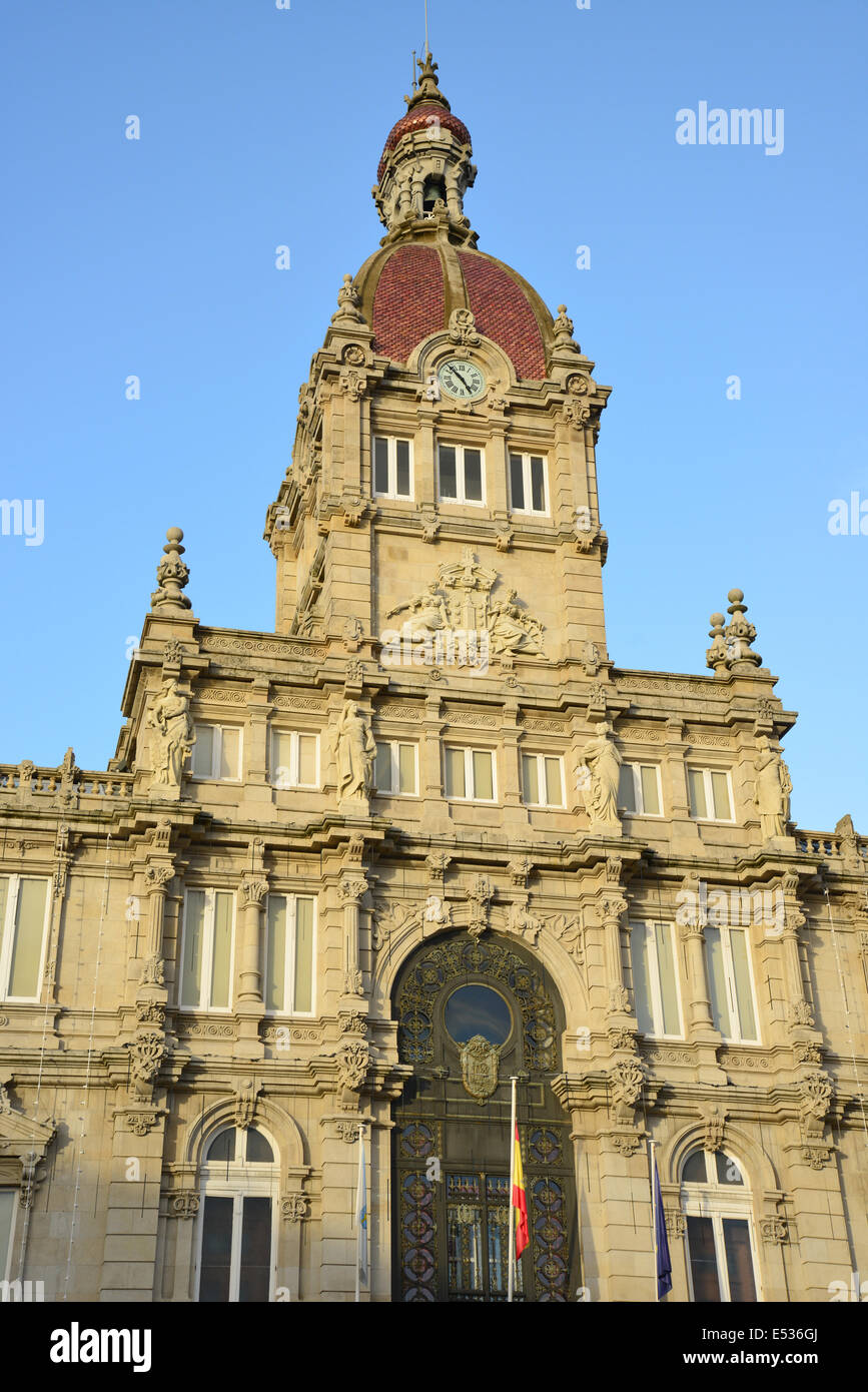 Il Municipio, María Pita Square, A Coruña, una provincia di La Coruña, Galizia, il Regno di Spagna Foto Stock