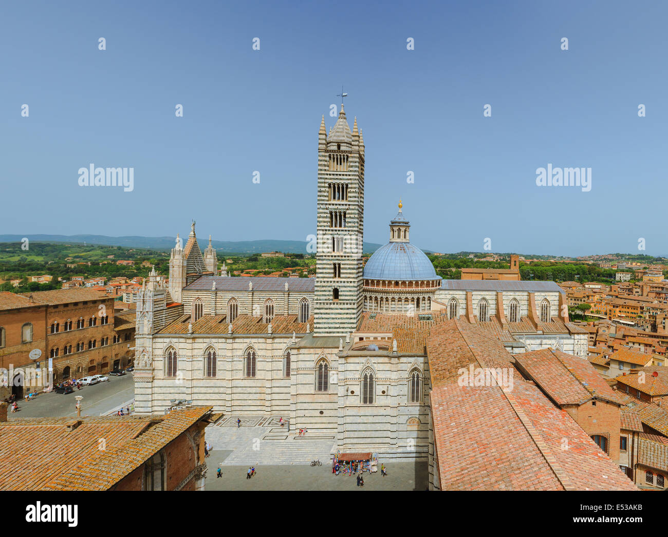 Dalla cima di il Museo dell'Opera del Duomo. Il migliore punto di osservazione di Siena. Un panorama mozzafiato con vista su Sie Foto Stock