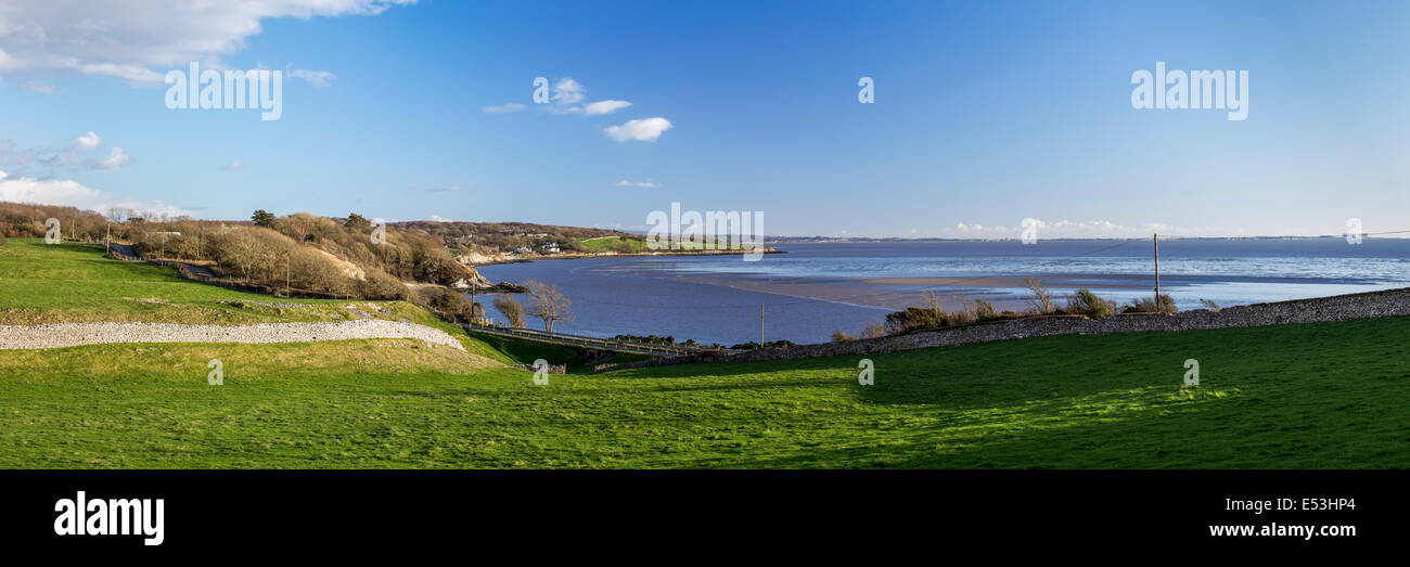 Vista sulla baia di Morecambe da Silverdale, Lancashire. Foto Stock