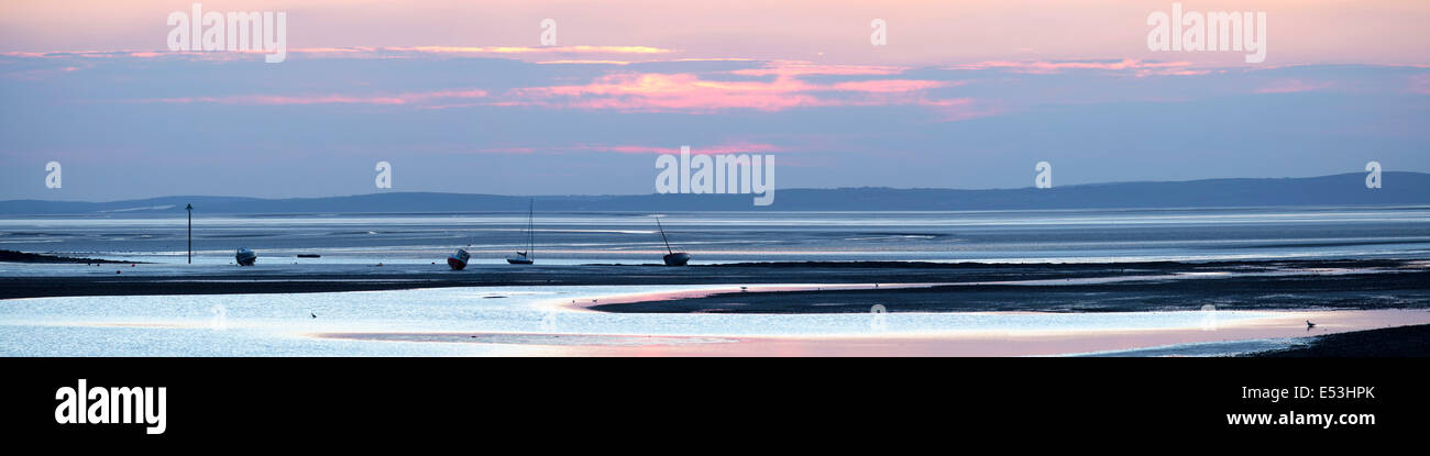 Tramonto sulla baia di Morecambe, Lancashire. Foto Stock