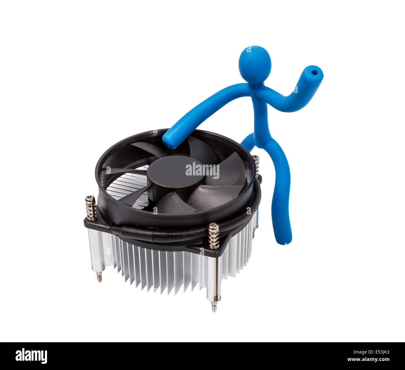 Close-up shot di computer CPU COOLER isolato su uno sfondo bianco Foto Stock