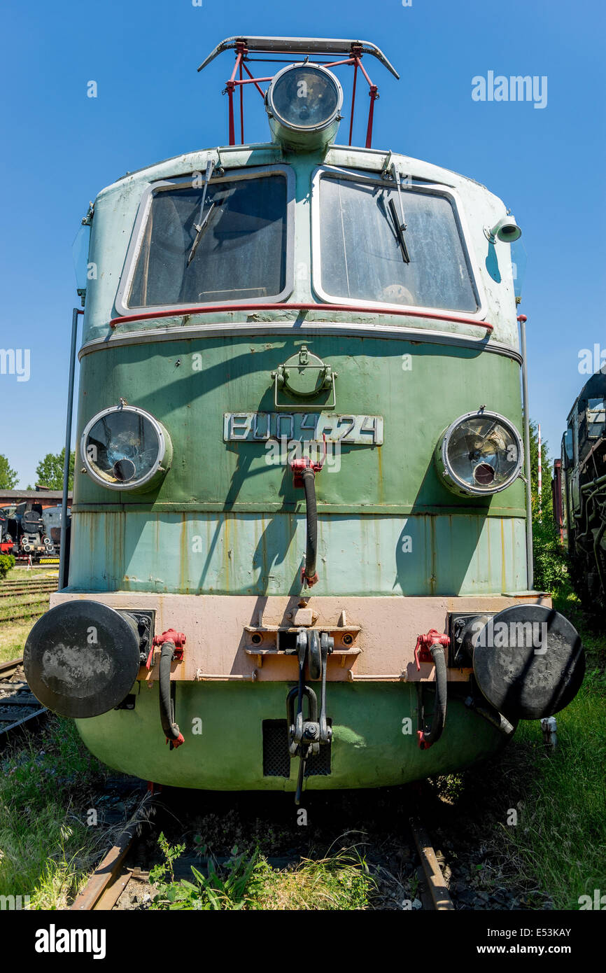 Vecchia locomotiva elettrica Foto Stock