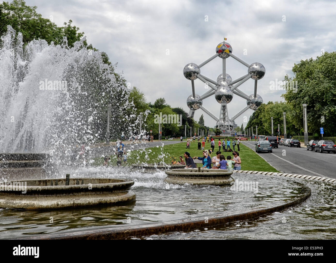 Edificio di Atomium di Bruxelles in Belgio Foto Stock