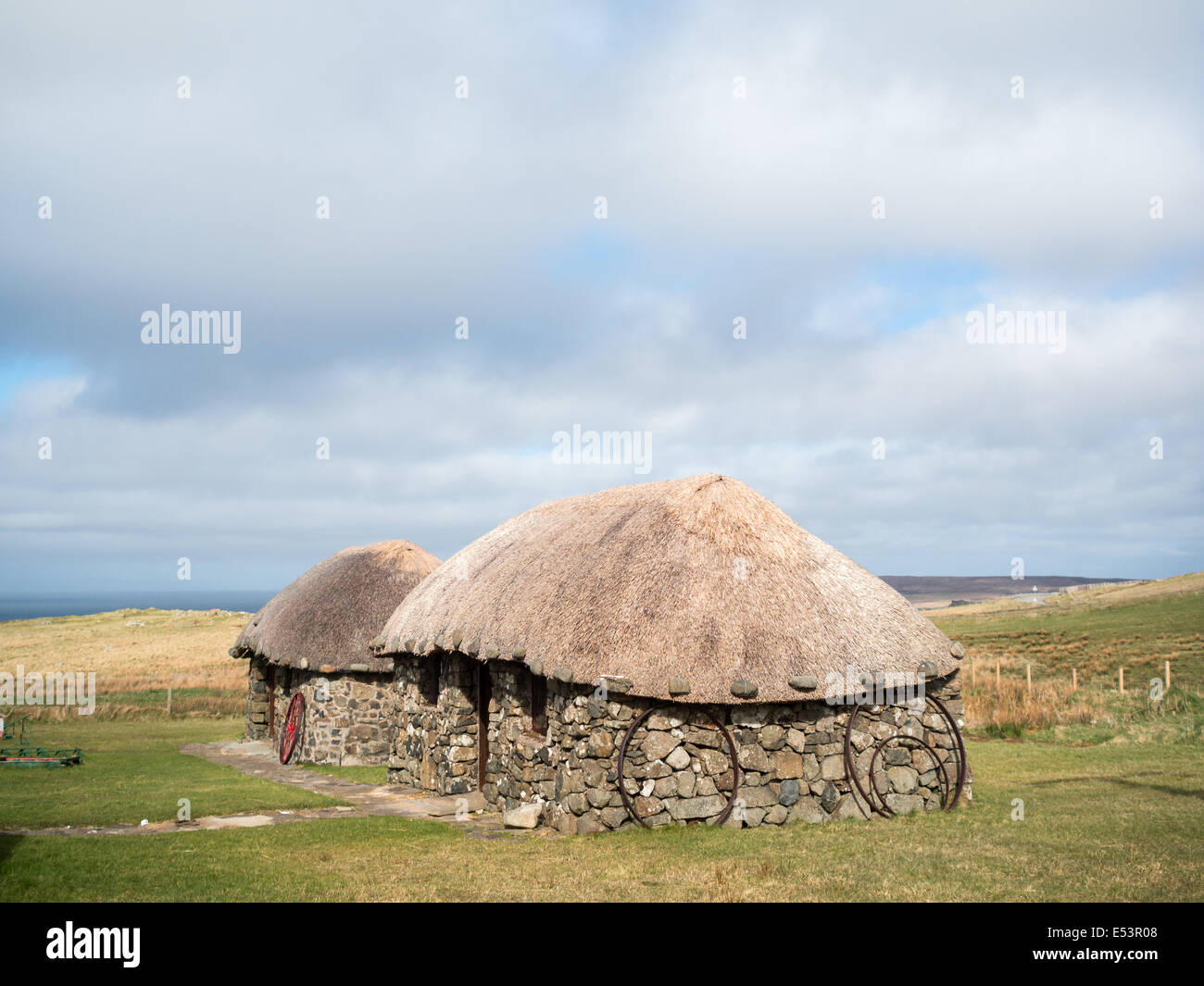 Skye museo della vita isolana edifici tradizionali Foto Stock