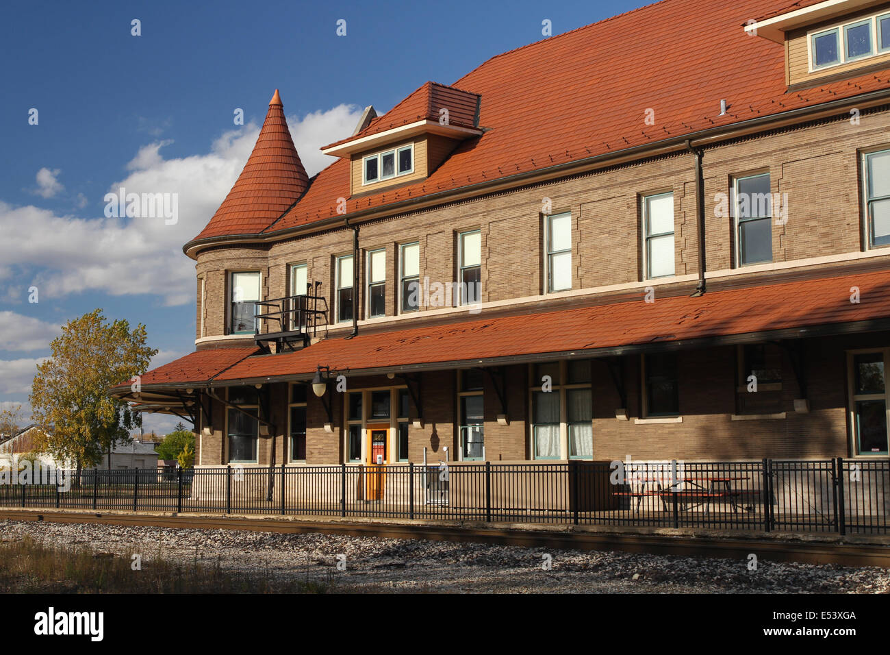 Durand Union Station. Stato del Michigan Storia Railroad Museum. Storica stazione ferroviaria a Durand, Michigan, Stati Uniti d'America. Foto Stock