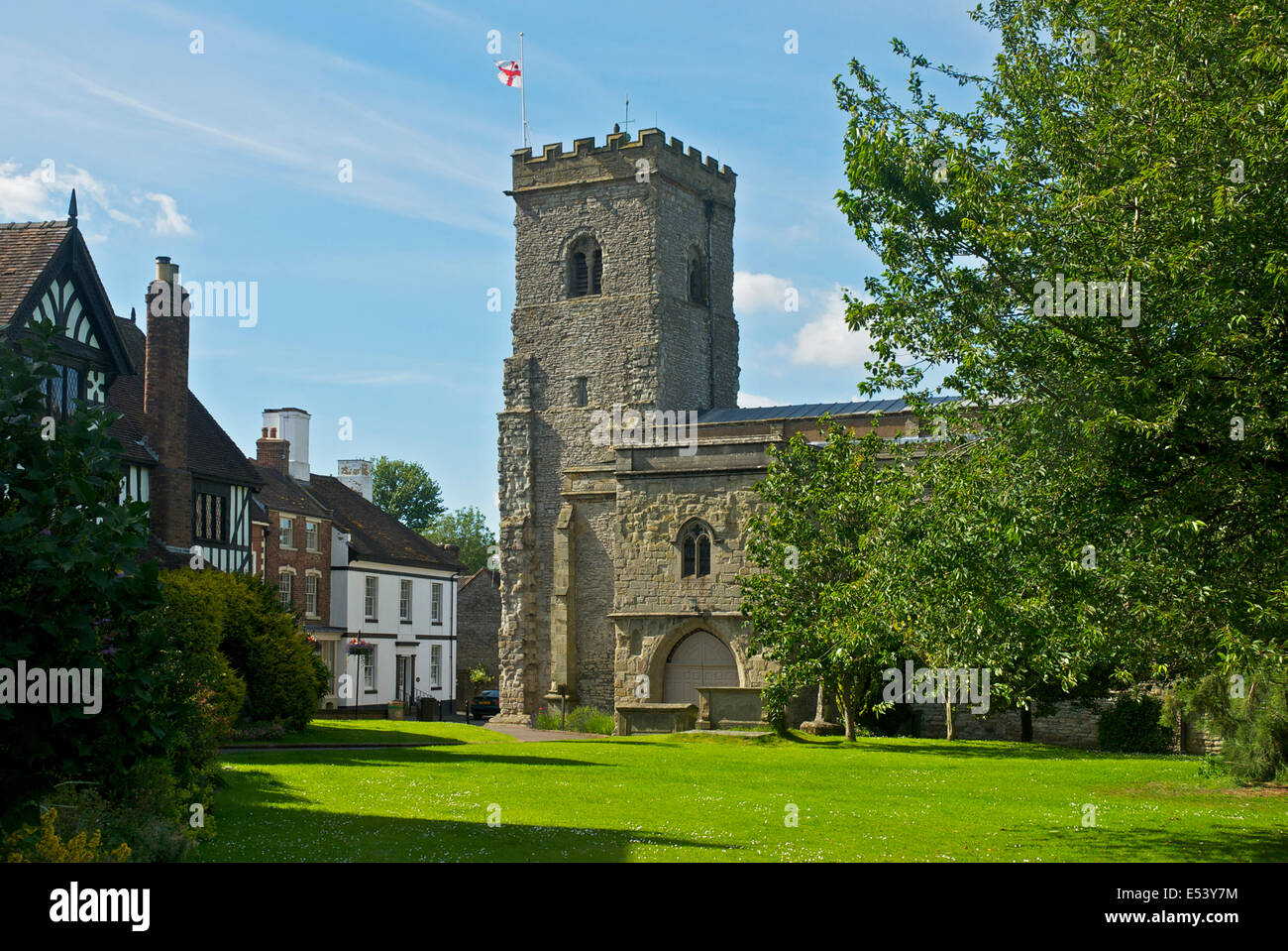 La chiesa parrocchiale della Santissima Trinità, Much Wenlock, Shropshire, Inghilterra, Regno Unito Foto Stock