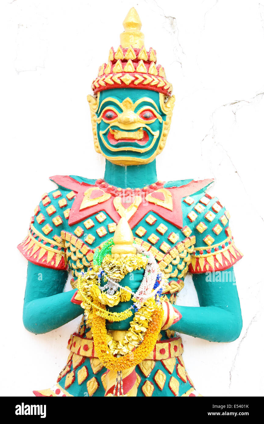 Vecchio verde tailandese scultura gigante Foto Stock