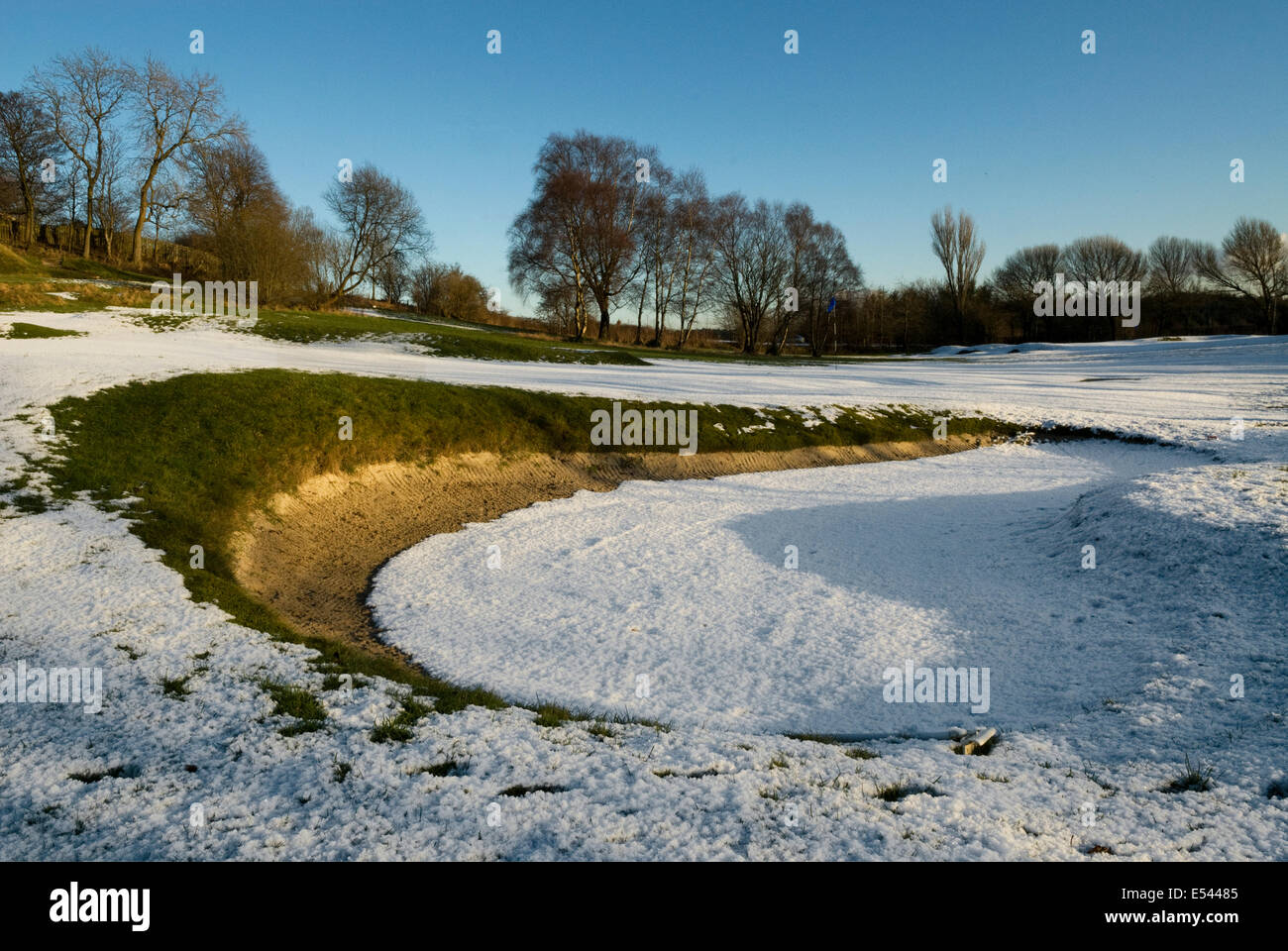 Neve coperto Campo da Golf vicino a Glasgow Foto Stock