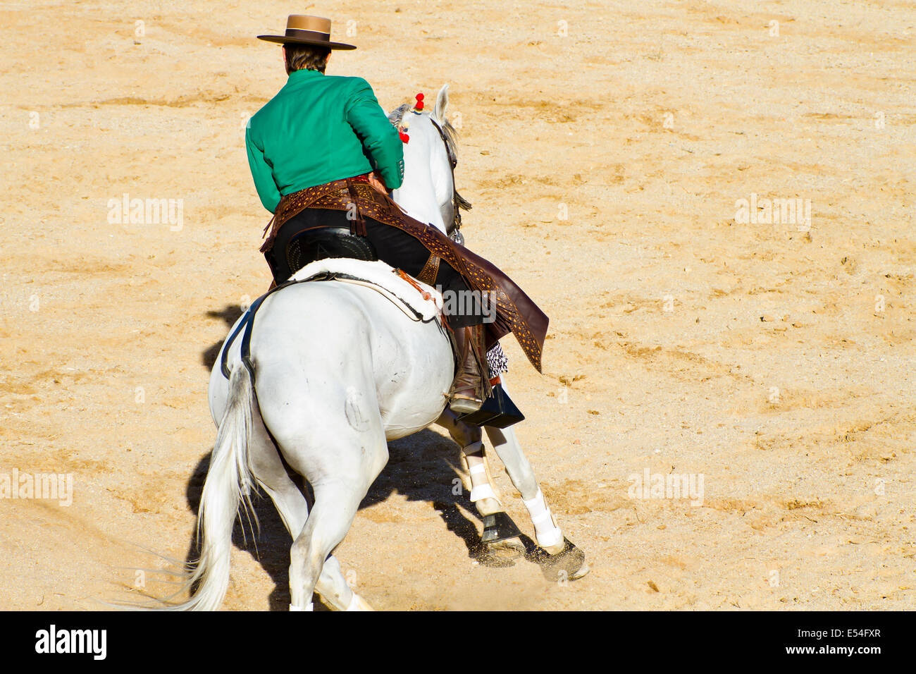 La corrida a cavallo. Tipica corrida spagnola. Foto Stock