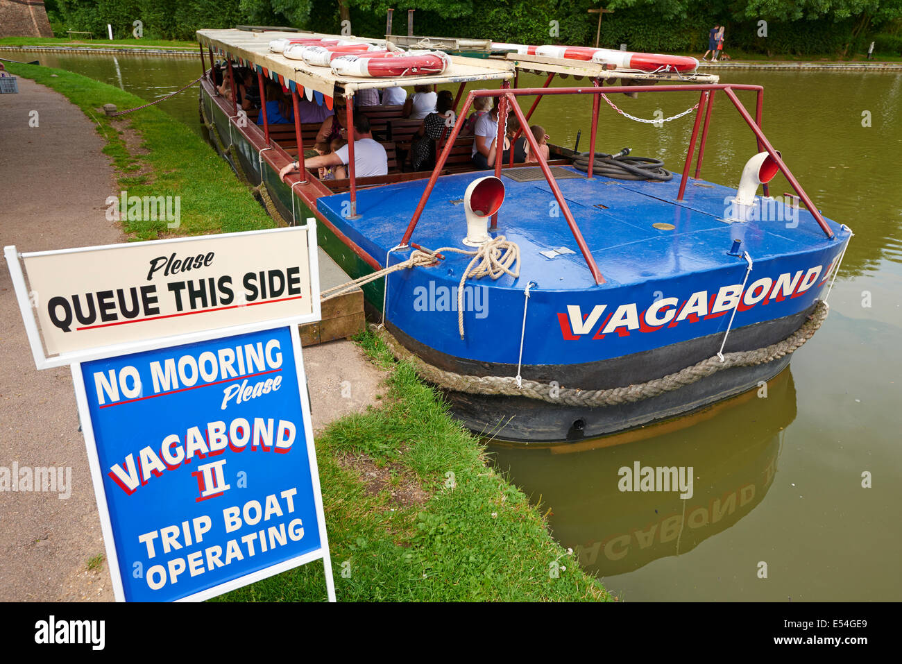 Canal Barge viaggio in barca Foxton Locks Market Harborough LEICESTERSHIRE REGNO UNITO Foto Stock