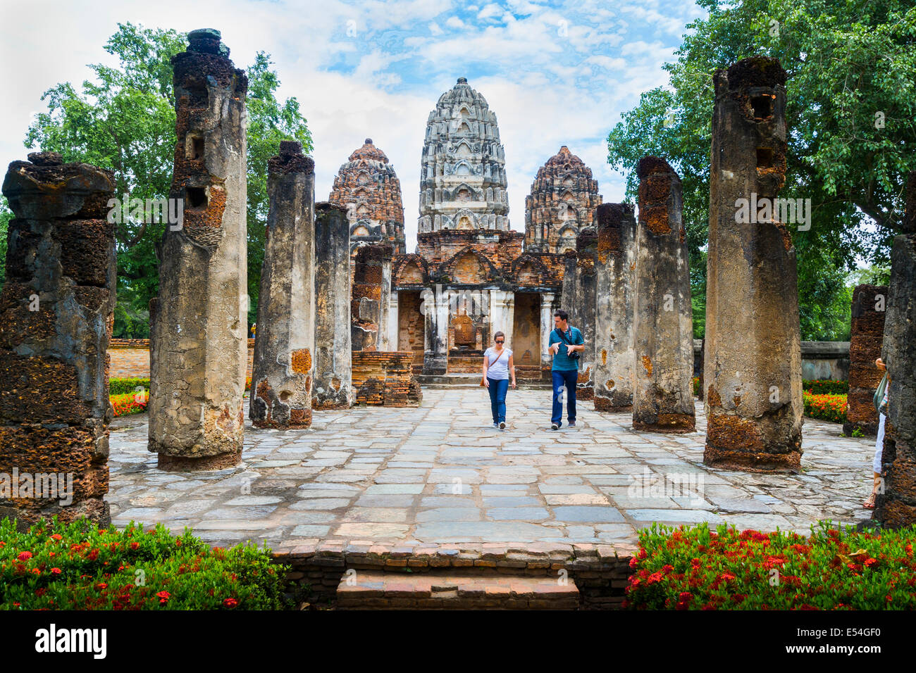 Wat Si Sawai. Sukhothai Historical Park. Thailandia. Asia Foto Stock