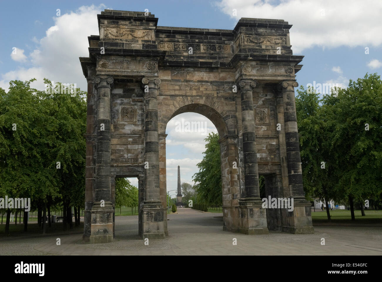 L'Arco di McLennan all'entrata del Glasgow Green Foto Stock