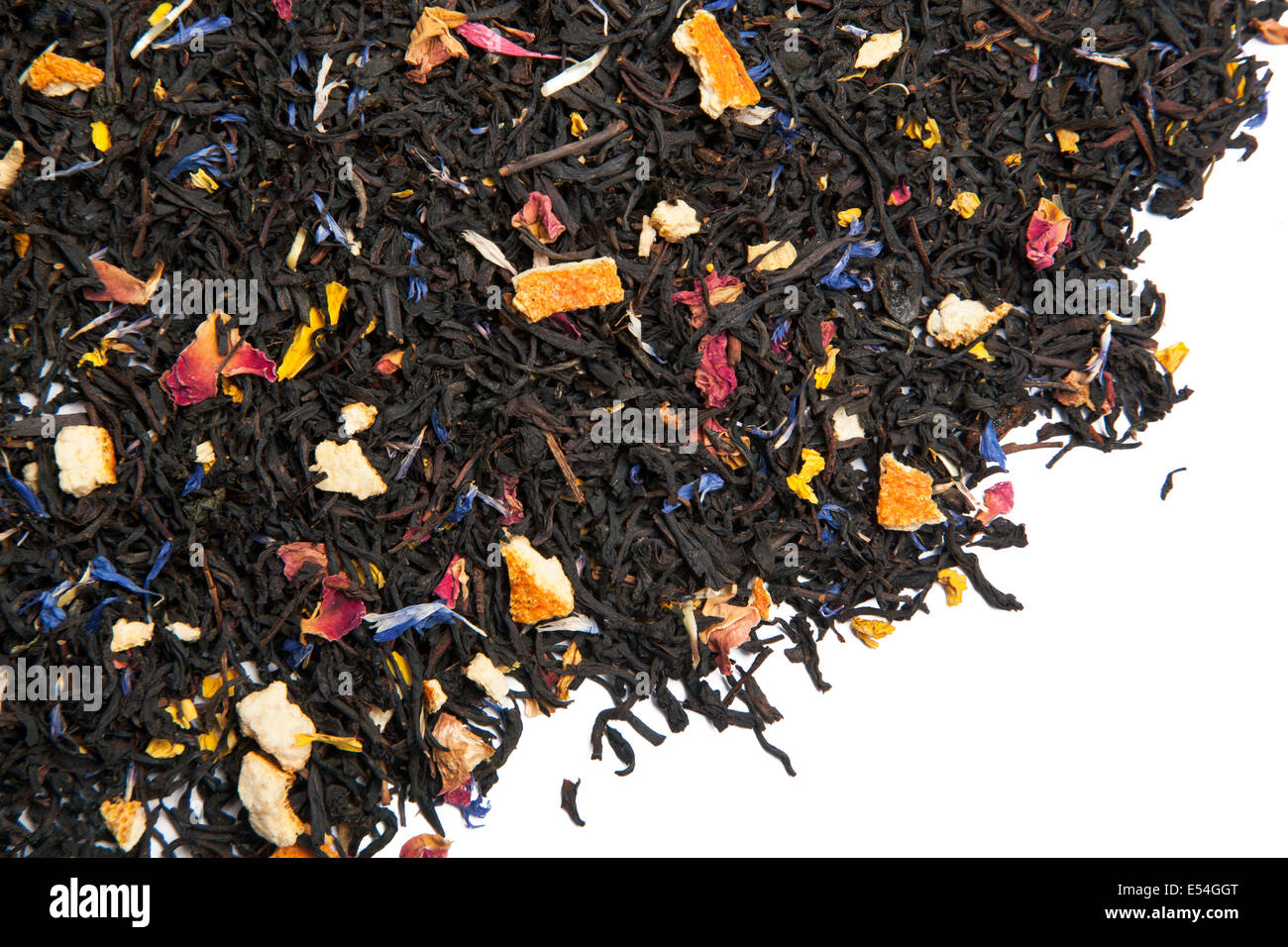 Soderblandning o Soder Te chiamato anche Blend del sud di Stoccolma - mescolate il tè nero lascia shot in studio isolato Foto Stock