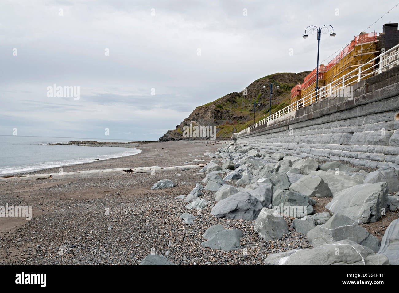 Aberystwyth wales parete sul mare guardando consitution hill Foto Stock
