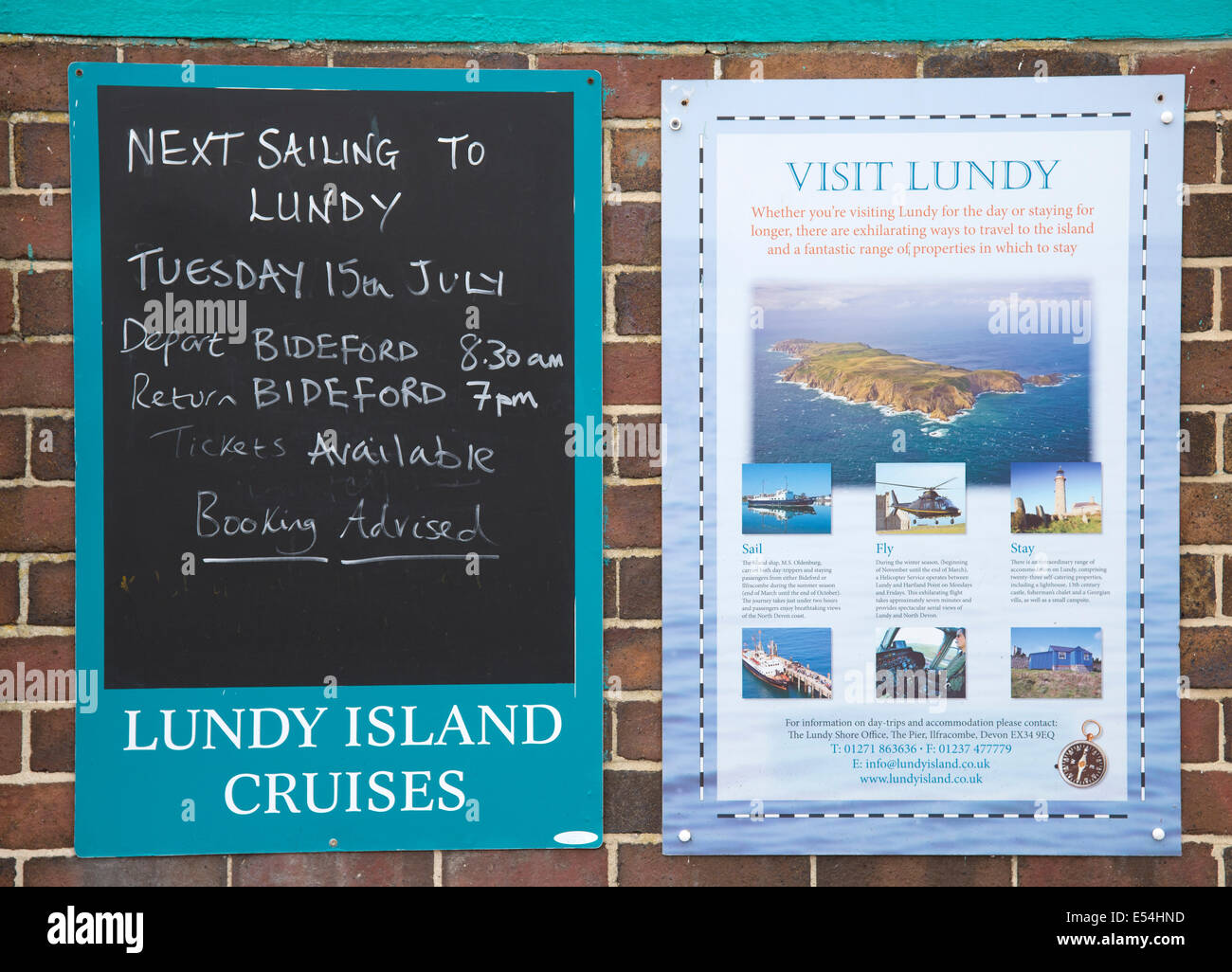 Lundy Island visite nel canale di Bristol England Regno Unito avvisi Foto Stock