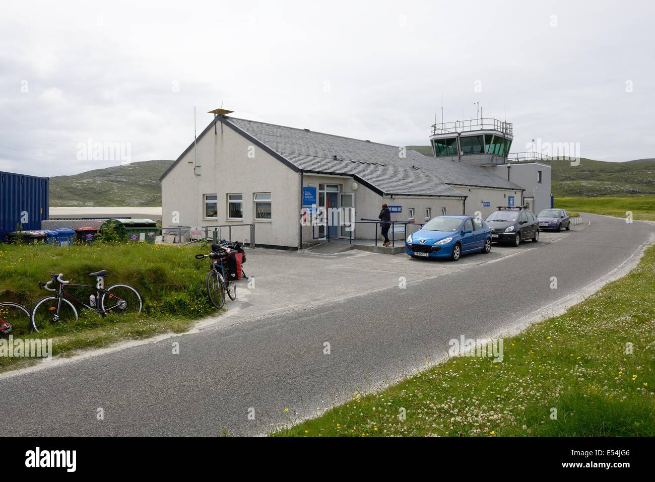 Barra Airport Terminal building e la torre di controllo Foto Stock