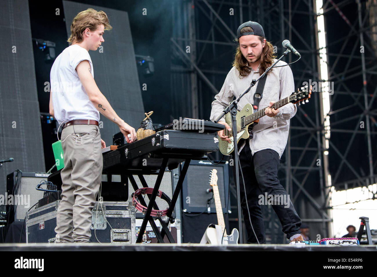 Milano Italia. Il 20 luglio 2014. Il tedesco della band alternative rock SIZARR esegue live all Ippodromo del galoppo durante la 'Città Sana Milano' apertura della mostra di redattori Credito: Rodolfo Sassano/Alamy Live News Foto Stock