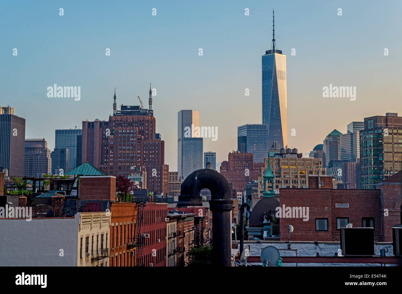 New York, NY 20 Luglio 2014 - One World Trade Center. Al tramonto, in Lower Manhattan ©Stacy Rosenstock Walsh/Alamy Foto Stock