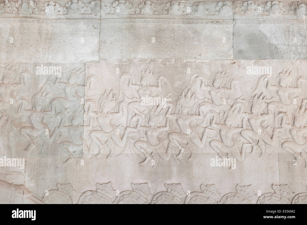 Danza Apsara bassorilievo, Angkor Wat, Cambogia Foto Stock