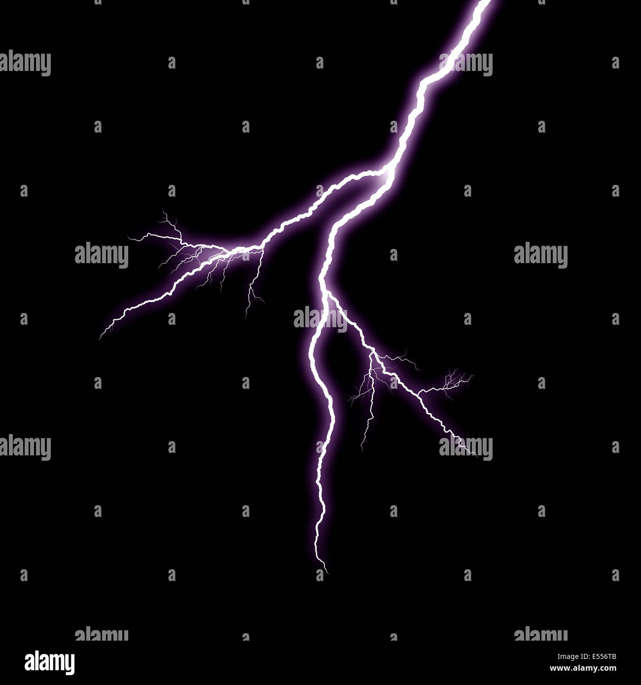 Un Fulmine Su Sfondo Nero Foto Stock Alamy