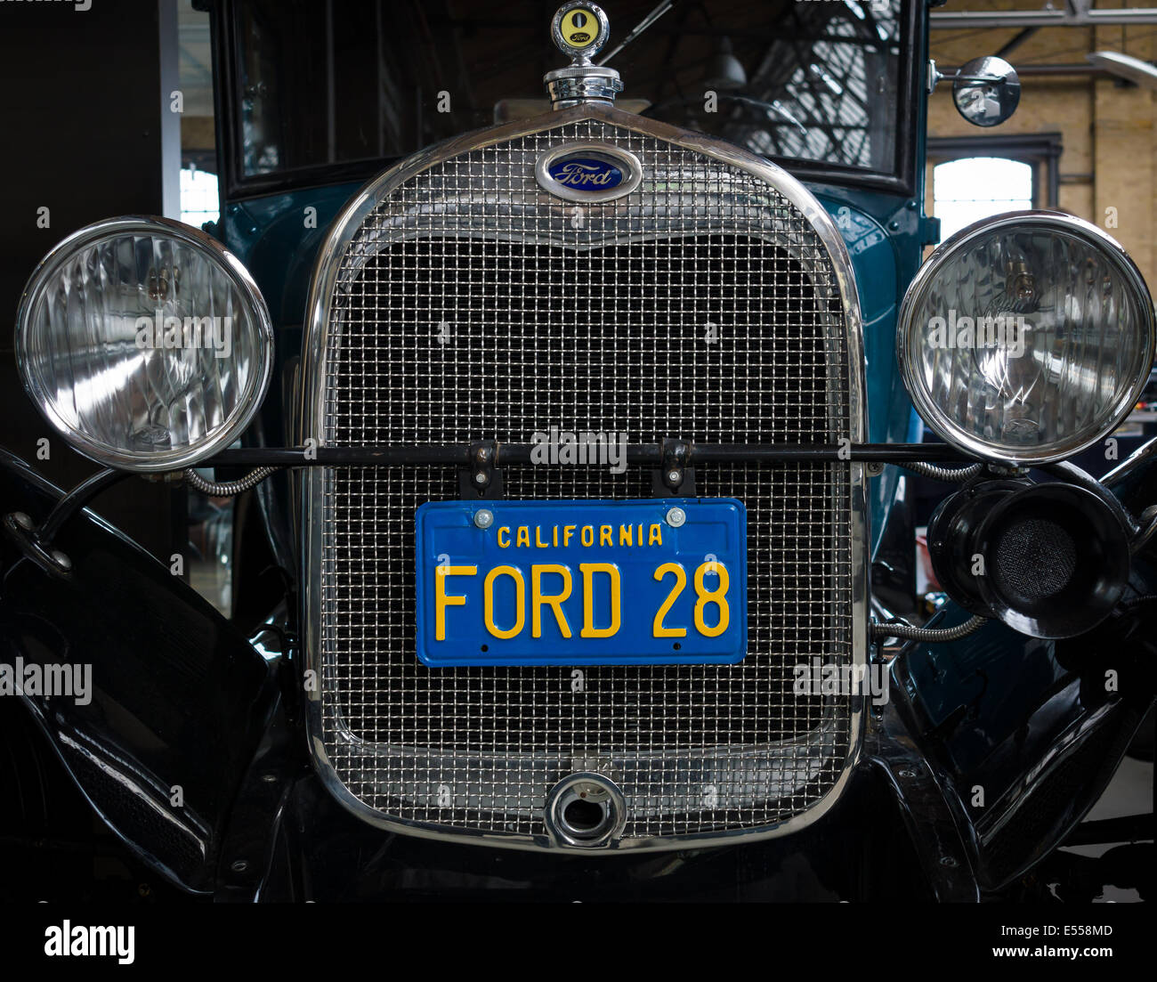 Parte anteriore del oldtimer Ford Modello Sport Coupe (1928), di close-up. Ventisettesimo giorno Oldtimer Berlin - Brandenburg Foto Stock