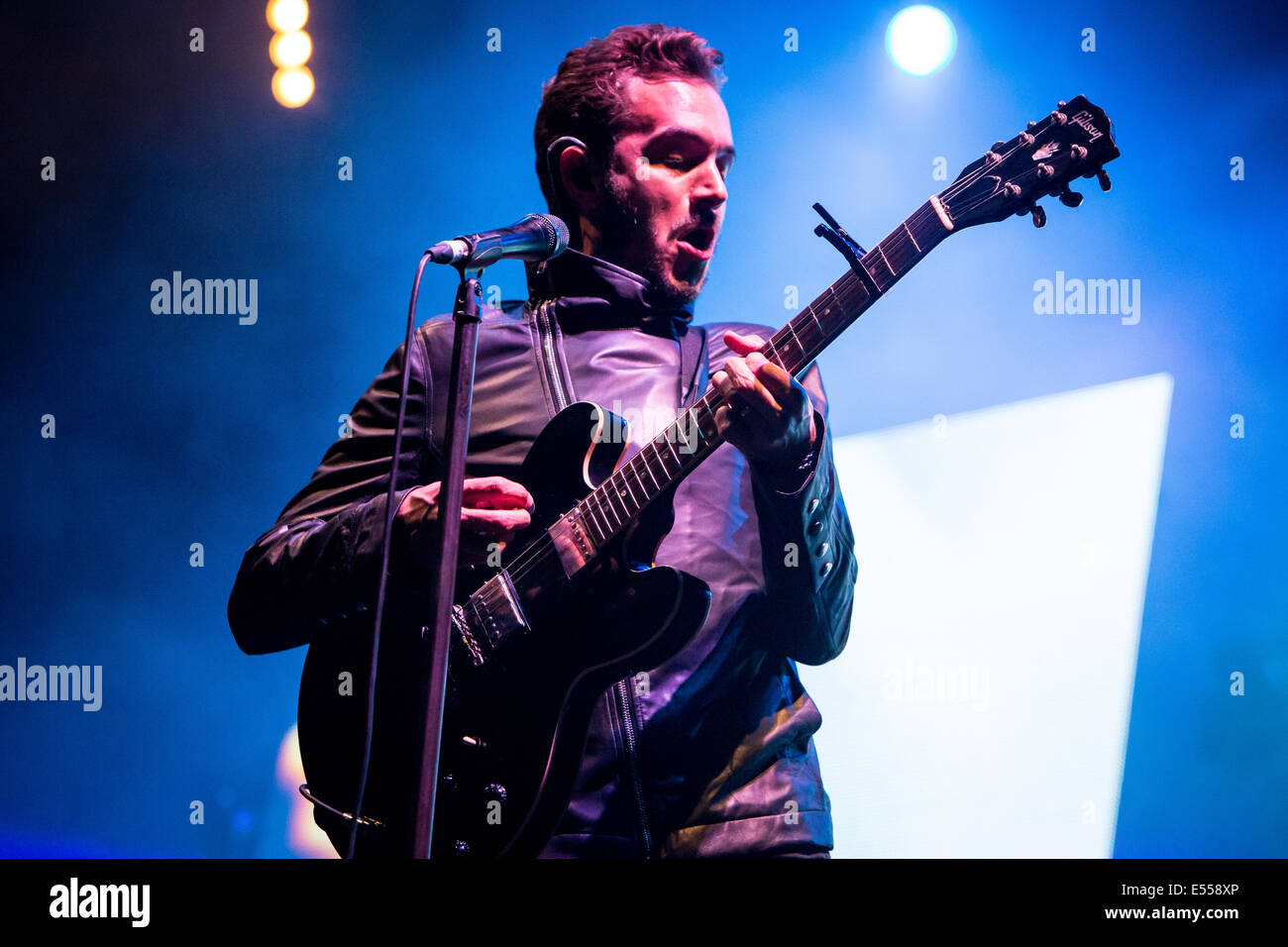 Milano, Italia. Il 20 luglio 2014. L'inglese band alternative rock editors esegue live all Ippodromo del galoppo durante la 'Città Sana Milano' Credit: Rodolfo Sassano/Alamy Live News Foto Stock