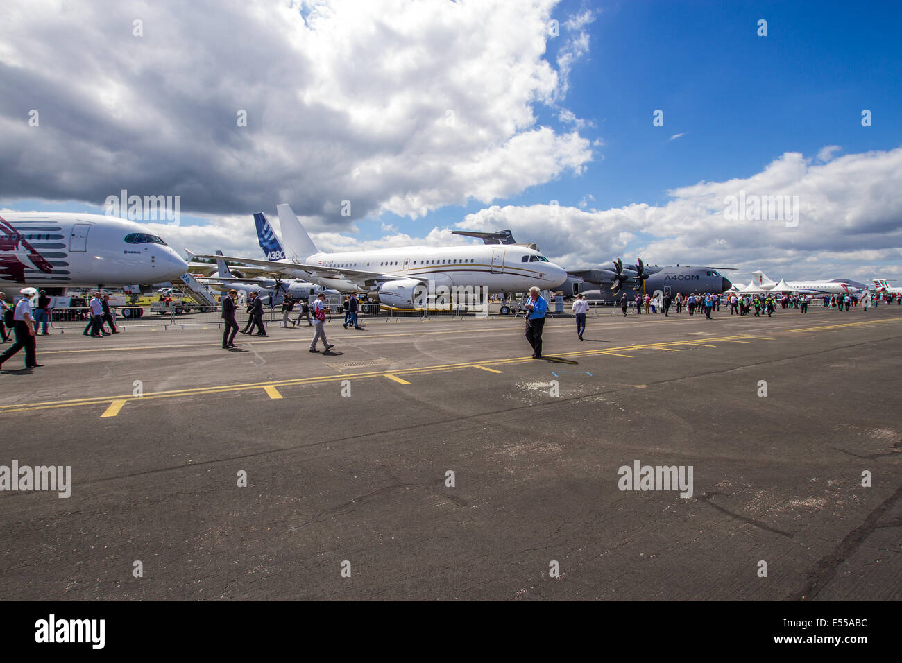 A Farnborough International Air Show il 15 Luglio 2014 Foto Stock