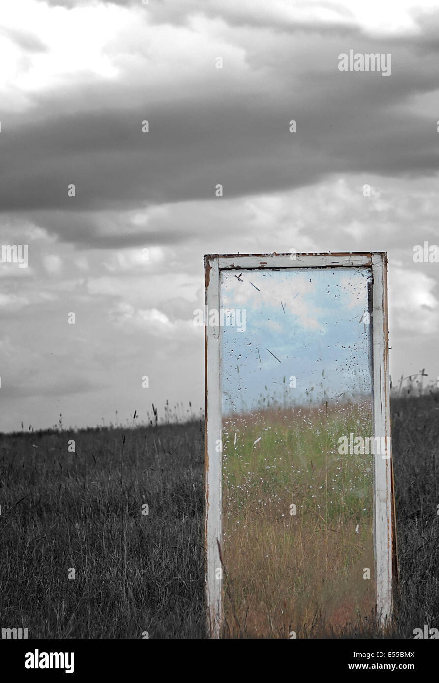 Finestra in un campo Foto Stock