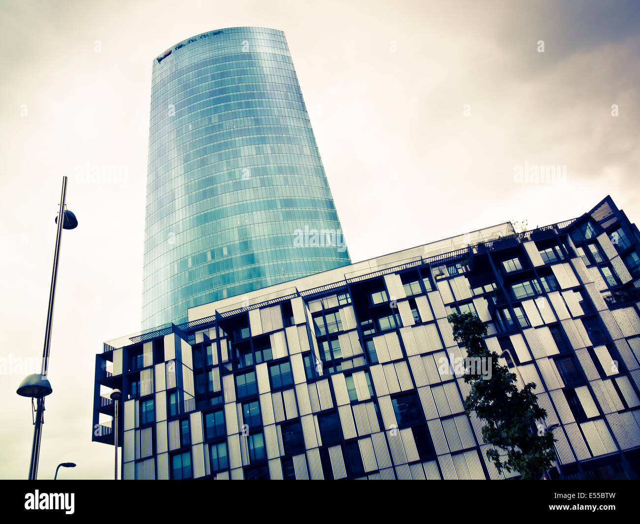 Iberdrola Torre. (Architetto: Cesar Pelli ) Bilbao Biscay. Paesi Baschi, Spagna, Europa. Foto Stock