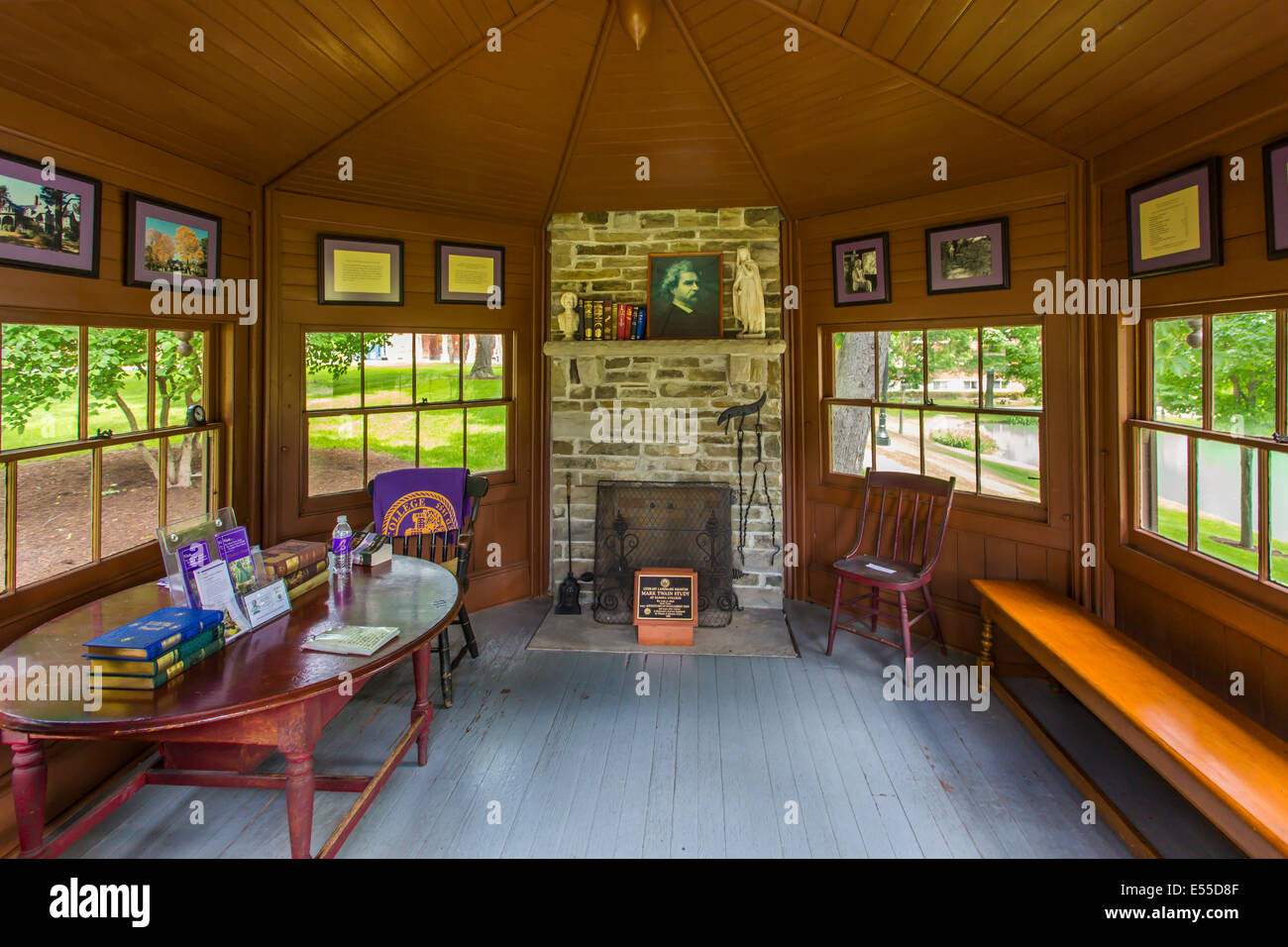 Interno di Mark Twain Studio a Elmira College un coeducational private arti liberali college fondato nel 1855 fondata nel 1855 come Foto Stock
