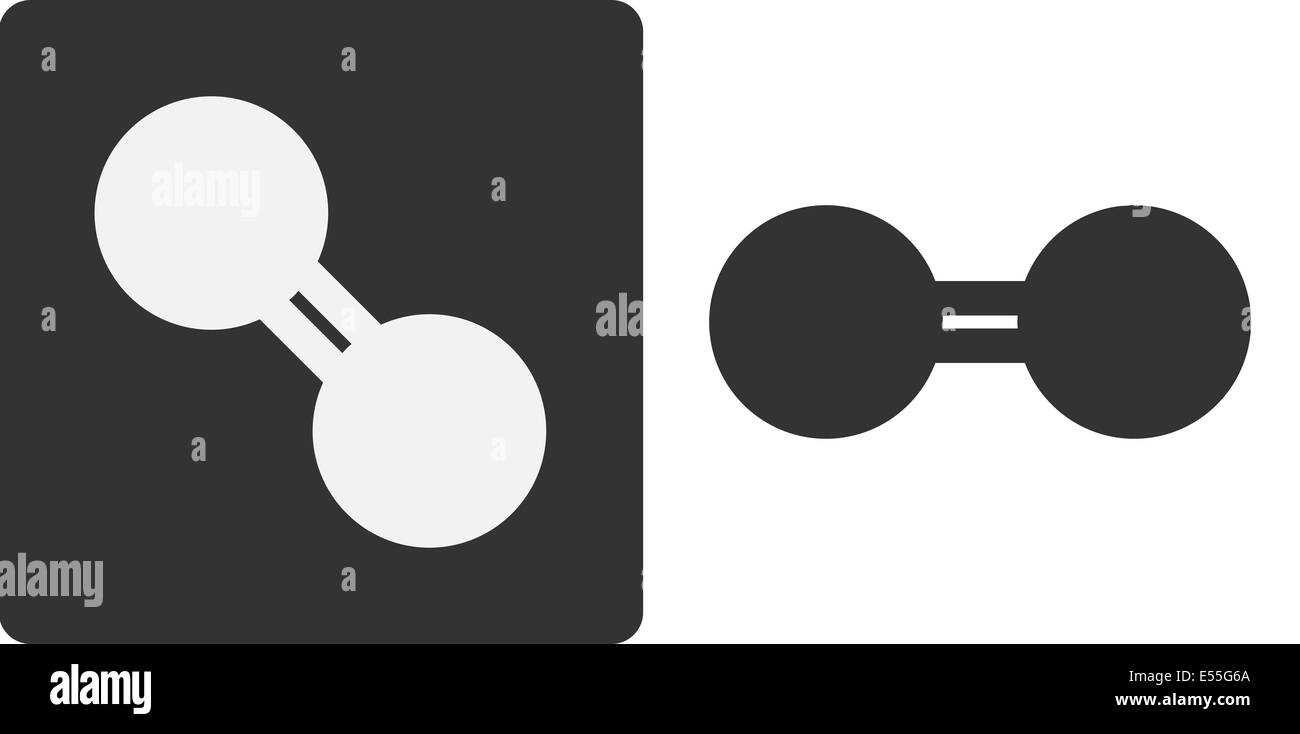L'ossigeno (O2), la molecola piatta stile icona. Foto Stock
