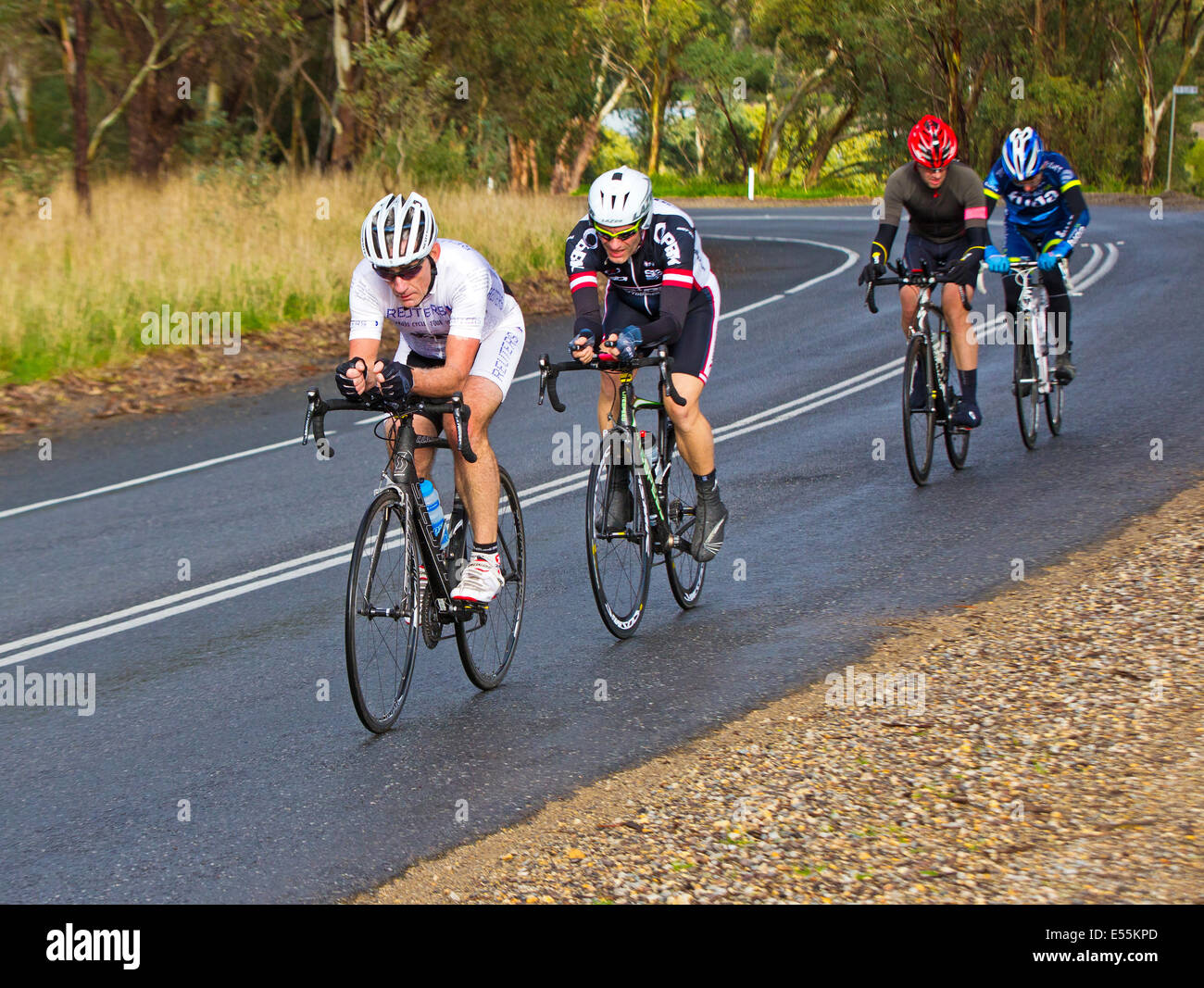 Southern Districts veterani e Ladies Ciclismo Club racing McLaren Flat Australia del sud Penisola di Fleurieu Foto Stock