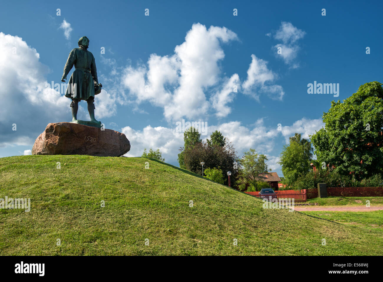 La statua di Gustav Vasa in mora nel folclore svedese district Dalecarlia Foto Stock