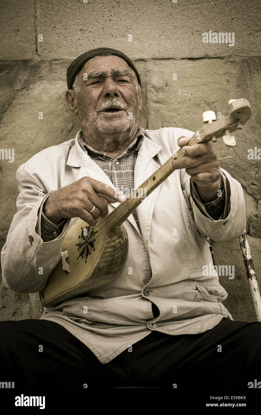 Coppia street performer Foto Stock