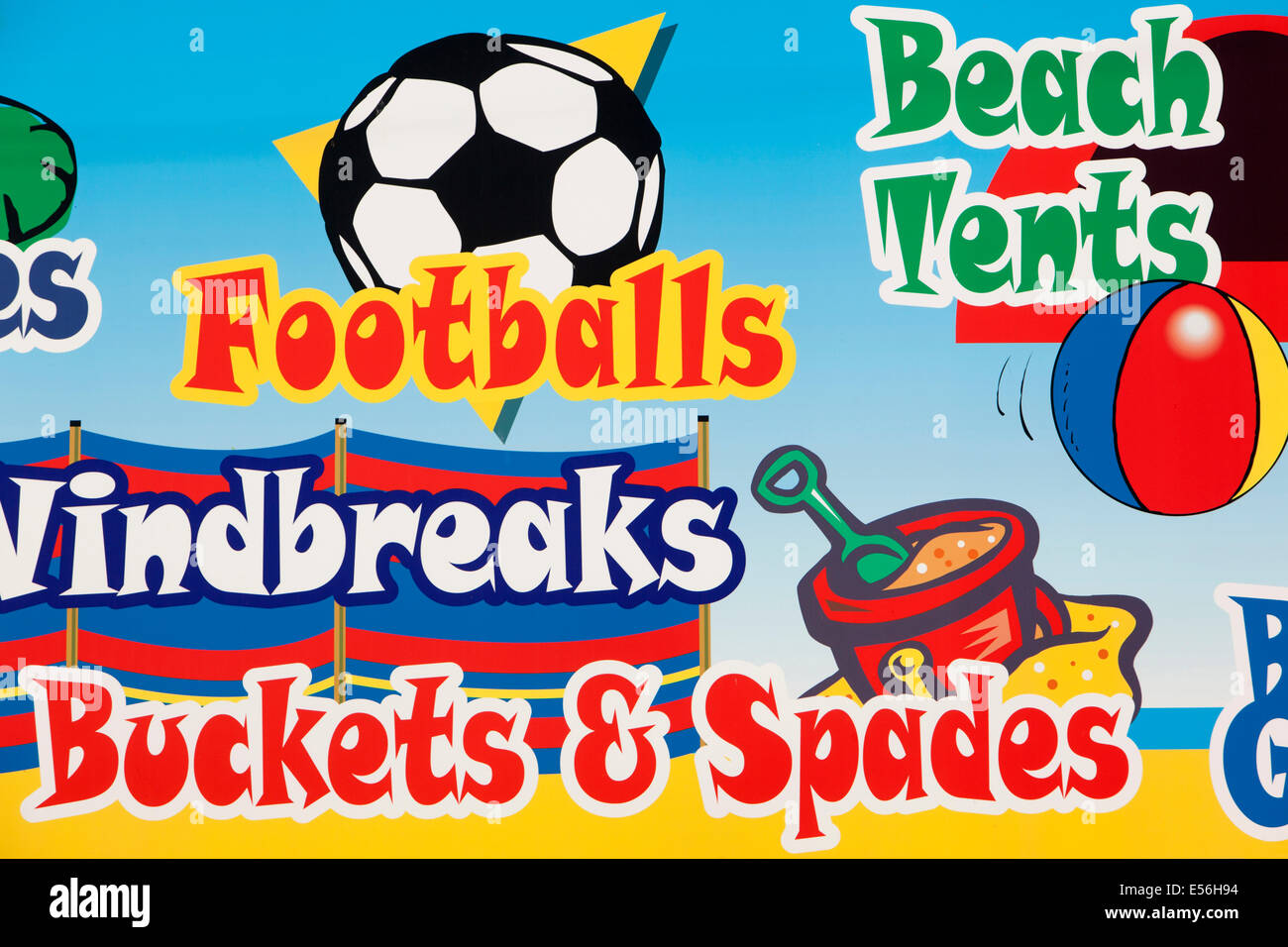 Regno Unito, Inghilterra, East Sussex, Camber Sands Beach forniture shop segno Foto Stock