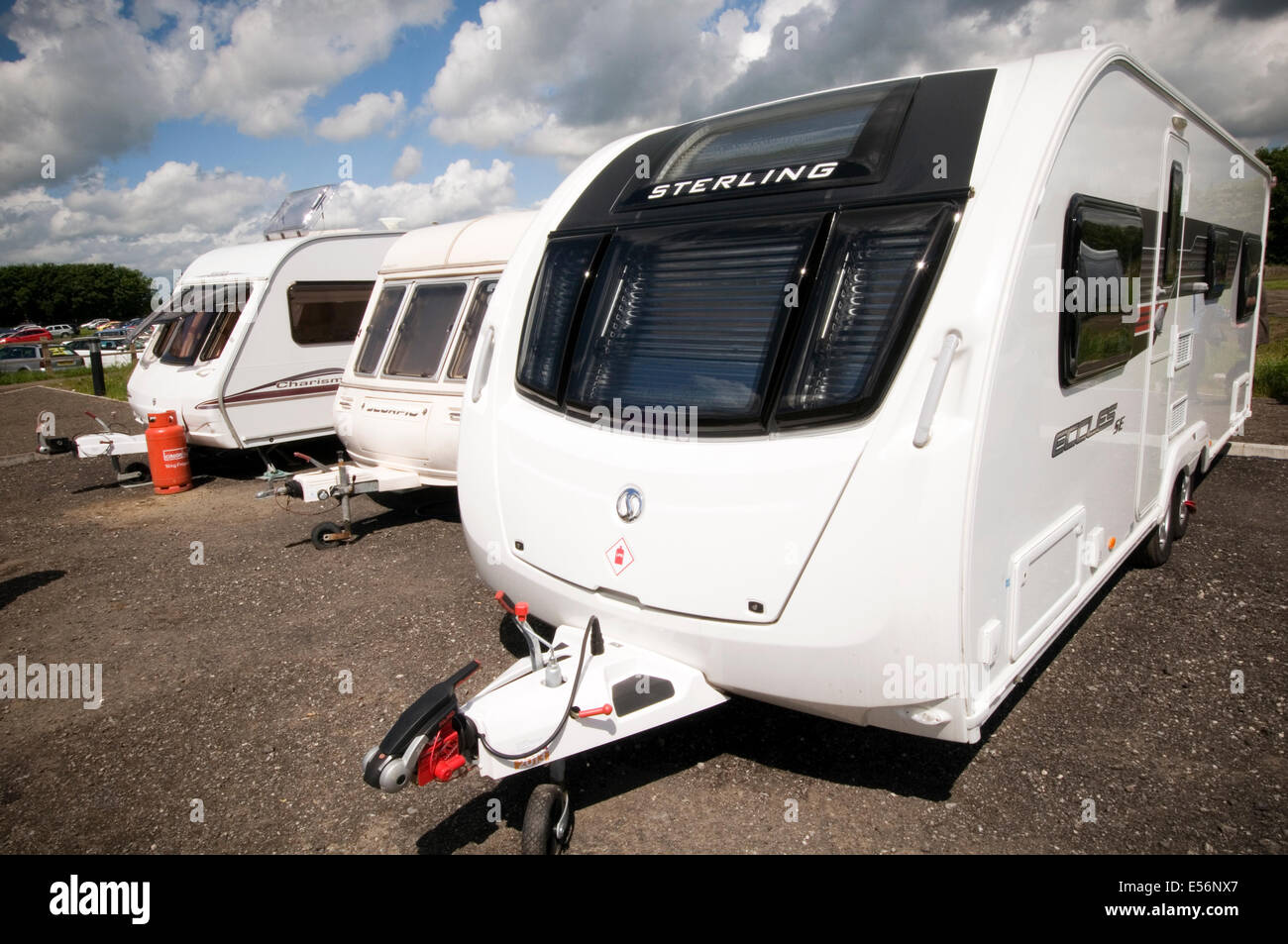 Caravan caravan caravaning vacanze vacanze Trailer rimorchio gancio di traino siti del sito Foto Stock