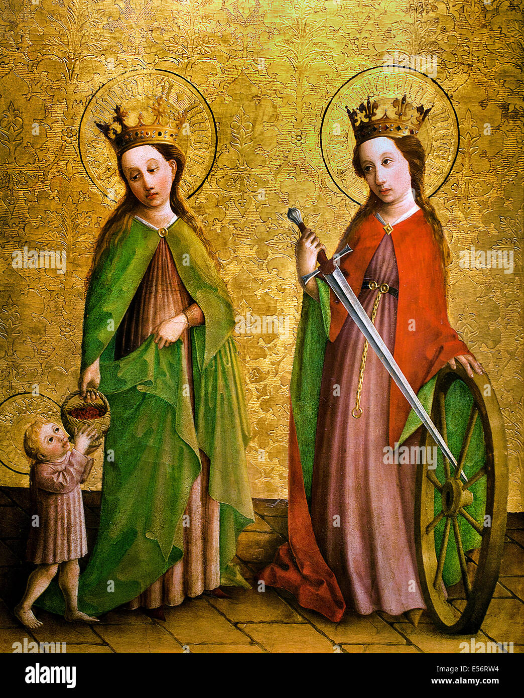 Santa Dorotea e Santa Caterina, circa 1440. Dai cistercensi Baint covent francia - francese Foto Stock